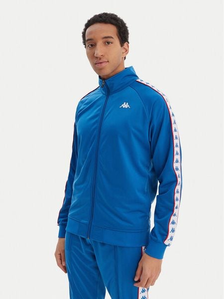 Kappa Bluza Banda Anniston 301EFU0 Niebieski Slim Fit. Niebieskie bluzy rozpinane męskie Kappa, m, bez wzorów, z syntetyku, bez ramiączek, bez kaptura. Za 143.99 zł.
