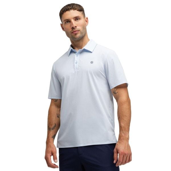 Męska techniczna golfowa koszulka polo Siroko Birkdale Blue. Niebieskie koszulki polo męskie SIROKO, m, bez wzorów, z tkaniny, sportowe, bez kołnierzyka, bez ramiączek. Za 211.00 zł.