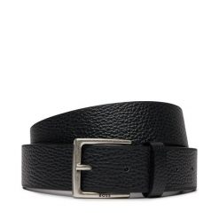 Pasek Męski BOSS. Czarne paski męskie Boss, bez wzorów. Za 219.99 zł.