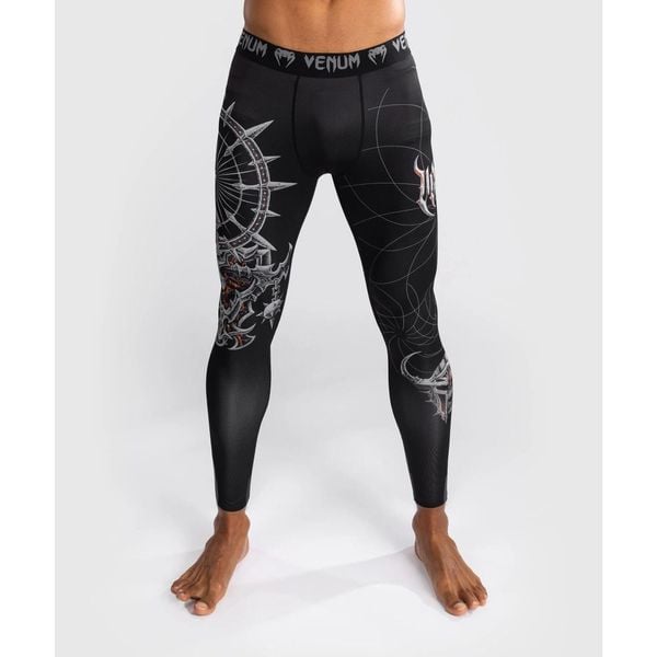 Venum Legginsy Gladiator 5.0 Czarno-srebrne. Czarne legginsy męskie VENUM, xl, bez wzorów, na fitness i siłownię. Za 239.00 zł.