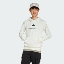 Bluza z kapturem adidas Slogan Fleece Hoodie. Białe bluzy nierozpinane męskie ADIDAS, bez wzorów, z kapturem. Za 179.00 zł.