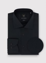 PAKO LORENTE – Bawełniana czarna koszula męska. Czarne koszule męskie Pako Lorente, m, bez wzorów, z bawełny, bez kołnierzyka, bez ramiączek. Za 399.99 zł.