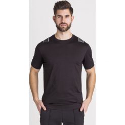 T-SHIRT Emporio Armani. Czarne t-shirty męskie Emporio Armani, l, bez wzorów, bez kołnierzyka, bez ramiączek. Za 384.30 zł.