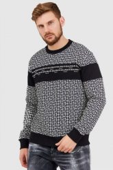 BALMAIN Bluza męska w monogram Balmain. Białe bluzy nierozpinane męskie Balmain, l, bez wzorów, z bawełny, bez ramiączek, bez kaptura. W wyprzedaży za 2,999.99 zł.