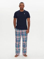 Polo Ralph Lauren Piżama 714931645005 Granatowy Regular Fit. Niebieskie piżamy męskie Polo Ralph Lauren, m, bez wzorów, z bawełny, bez kołnierzyka, bez ramiączek. Za 349.99 zł.