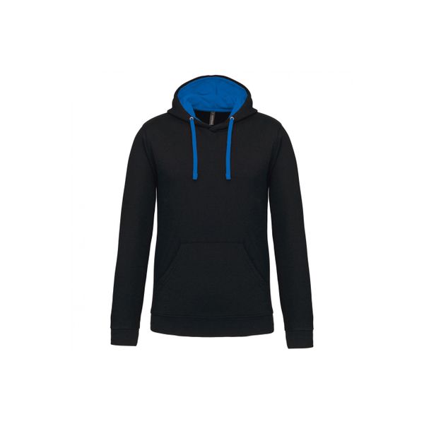 Kontrastowa bluza z kapturem Kariban. Czarne bluzy nierozpinane męskie KARIBAN, m, bez wzorów, z kapturem. Za 166.50 zł.