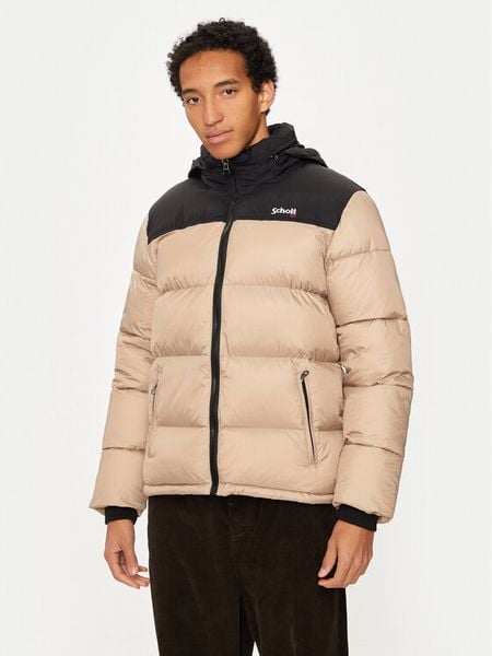 Schott NYC Kurtka zimowa UTAH Beżowy Regular Fit. Brązowe kurtki męskie Schott NYC, na zimę, m, bez wzorów, z syntetyku, bez ramiączek, bez kaptura. Za 399.99 zł.