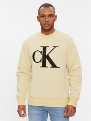 Calvin Klein Jeans Bluza Monologo J30J325028 Beżowy Regular Fit. Brązowe bluzy nierozpinane męskie Calvin Klein Jeans, l, bez wzorów, z jeansu, bez ramiączek, bez kaptura. Za 669.99 zł.