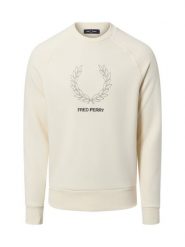 Fred Perry Bluza męska Mężczyźni Bawełna biały jednolity, M. Białe bluzy nierozpinane męskie Fred Perry, m, z aplikacjami, z bawełny, bez ramiączek, bez kaptura. Za 649.95 zł.