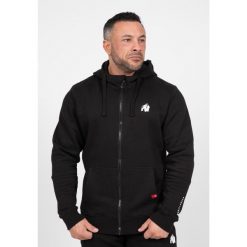 Leon Bluza z kapturem zapinana na suwak - Czarny. Czarne bluzy rozpinane męskie GORILLA WEAR, bez wzorów, bez ramiączek, z kapturem. Za 297.00 zł.