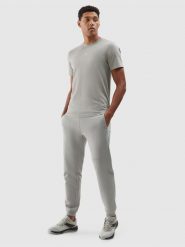 4F Spodnie dresowe joggery z bawełny organicznej męskie - szare 3XL. Szare spodnie na co dzień męskie 4f, bez wzorów, z bawełny, sportowe. W wyprzedaży za 69.99 zł.