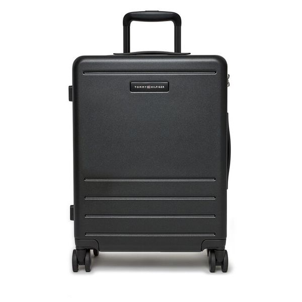 Walizka kabinowa Tommy Hilfiger. Czarne walizki męskie Tommy Hilfiger, bez wzorów. Za 629.99 zł.