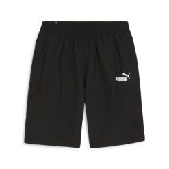 Męskie szorty cargo z tkaniny ESS PUMA Black. Czarne szorty sportowe męskie Puma, bez wzorów, z tkaniny, sportowe. Za 161.50 zł.