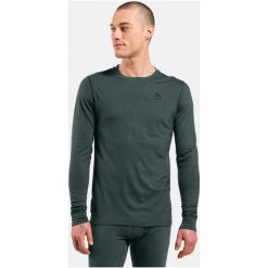 Bielizna termoaktywna z długim rękawem Odlo BL TOP crew neck l/s MERINO 200. Zielona bielizna termoaktywna męska Odlo, l, bez wzorów, bez ramiączek. Za 459.99 zł.
