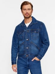 WRANGLER 124MJ FAR MĘSKA KURTKA JEANSOWA JEANS FAR AWAY 112341043 W4MJ007106. Kurtki męskie Wrangler, m, bez wzorów, z jeansu, bez ramiączek, bez kaptura. Za 329.99 zł.