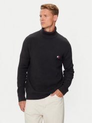 Tommy Jeans Golf Badge DM0DM19434 Czarny Slim Fit. Czarne kardigany męskie Tommy Jeans, m, bez wzorów, z jeansu, bez ramiączek. Za 409.99 zł.