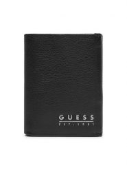 Guess Portfel SMMETL LEA65 Czarny. Czarne portfele męskie Guess, z aplikacjami, ze skóry. Za 159.99 zł.