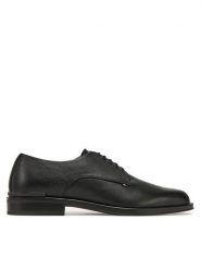 Tommy Hilfiger Półbuty Core Hilfiger Leather Shoe FM0FM05375 Czarny. Czarne eleganckie półbuty męskie Tommy Hilfiger, ze skóry, wizytowe, bez obcasa, bez zapięcia. Za 439.99 zł.
