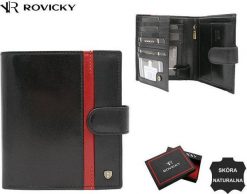 Rovicky Portfel męski w orientacji pionowej ze skóry - NoSize. Portfele męskie ROVICKY, bez wzorów, ze skóry. Za 181.93 zł.