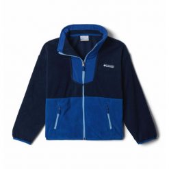 Polar Columbia Sequoia Grove. Niebieskie bluzy z polaru męskie Columbia, bez wzorów, z polaru, sportowe, bez ramiączek, bez kaptura. W wyprzedaży za 204.45 zł.