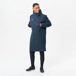 Długa parka do piłki nożnej Kipsta. Niebieskie parki męskie KIPSTA, l, bez wzorów, bez kaptura. Za 349.99 zł.