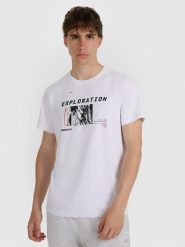 4F T-shirt regular z nadrukiem męski - czarny 3XL. Czarne t-shirty męskie 4f, m, bez wzorów, z bawełny, bez kołnierzyka, bez ramiączek. Za 59.99 zł.
