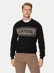 Guess Sweter M5RR13 Z3KK2 Czarny Regular Fit. Czarne kardigany męskie Guess, l, z aplikacjami, z syntetyku, bez ramiączek. Za 239.99 zł.