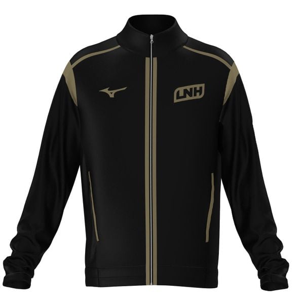 Kurtka z dresu Mizuno StarLigue LNH. Brązowe kurtki męskie Mizuno, bez wzorów, z dresówki, sportowe, bez ramiączek, bez kaptura. Za 344.00 zł.