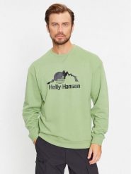 Helly Hansen Bluza Yu Crew Sweater 2.0 53891 Zielony Regular Fit. Zielone bluzy nierozpinane męskie Helly Hansen, l, bez wzorów, z bawełny, bez ramiączek, bez kaptura. Za 329.99 zł.