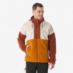 Polar turystyczny męski Quechua SH900 Warm. Brązowe bluzy z polaru męskie QUECHUA, m, bez wzorów, z polaru, sportowe, bez ramiączek, bez kaptura. Za 239.99 zł.