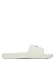 Calvin Klein Jeans Klapki Slide Monologo Cv YM0YM01367 Biały. Białe klapki i japonki męskie Calvin Klein Jeans, bez wzorów, z jeansu. Za 129.99 zł.