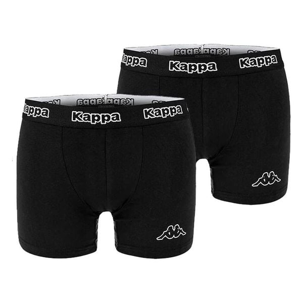 Bokserki Męskie Z Logo (zestaw 2 Sztuk). Czarne bokserki męskie Kappa, m, bez wzorów. Za 60.99 zł.