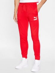 Puma Spodnie dresowe Iconic T7 530098 Czerwony Regular Fit. Czerwone spodnie dresowe męskie Puma, bez wzorów, z bawełny. Za 209.99 zł.
