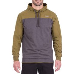Bluza w kolorze zielono-szarym. Szare bluzy nierozpinane męskie marki Jeep, m, z kapturem. W wyprzedaży za 129.95 zł.
