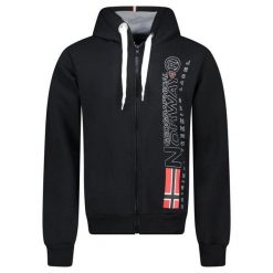 Bluza męska Geographical Norway Fogora Black czarna. Czarne bluzy rozpinane męskie Geographical Norway, m, bez wzorów, z bawełny, bez ramiączek, bez kaptura. Za 169.00 zł.