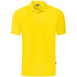 Polo Jako Organic. Żółte koszulki polo męskie Jako, bez wzorów, z bawełny, sportowe, bez kołnierzyka, bez ramiączek. Za 217.00 zł.