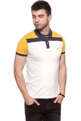 POLO WRANGLER FUNKY POLO AMBER YELLOW W7B50G3UY 112131489. Żółte koszulki polo męskie Wrangler, s, bez wzorów, bez kołnierzyka, bez ramiączek. Za 99.99 zł.
