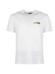 Les Hommes T-shirt "Urban Zone" | UHT204700P | Urban Zone | Mężczyzna | Biały, Zielony. Białe t-shirty męskie Les Hommes, m, bez wzorów, z bawełny, bez kołnierzyka, bez ramiączek. W wyprzedaży za 179.00 zł.