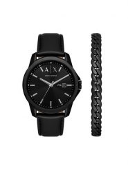 Armani Exchange Zegarek Banks Gift Set AX7147SET Czarny. Czarne, analogowe zegarki męskie Armani Exchange, z tworzywa sztucznego. Za 979.99 zł.