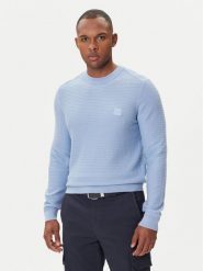 BOSS Sweter Anion_S 50527584 Granatowy Regular Fit. Niebieskie kardigany męskie Boss, m, bez wzorów, z bawełny, bez ramiączek. Za 469.99 zł.