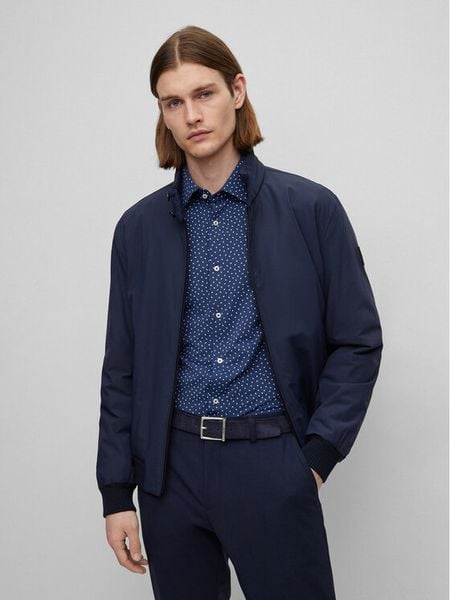 Boss Kurtka bomber P-Cordovan 50493682 Granatowy Regular Fit. Niebieskie kurtki męskie Boss, m, bez wzorów, z syntetyku, bez ramiączek, bez kaptura. Za 999.00 zł.