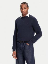 Tommy Jeans Golf DM0DM22096 Granatowy Regular Fit. Niebieskie kardigany męskie Tommy Jeans, m, bez wzorów, z bawełny, bez ramiączek. Za 389.99 zł.