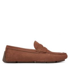 Mokasyny Calvin Klein. Brązowe mokasyny męskie Calvin Klein, bez zapięcia. Za 419.99 zł.