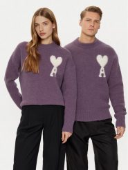 AMI Paris Sweter UKS025.KN0032 Fioletowy Relaxed Fit. Fioletowe kardigany męskie AMI PARIS, l, bez wzorów, z syntetyku, bez ramiączek. Za 1,559.00 zł.