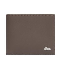 Portfel Lacoste. Brązowe portfele męskie Lacoste, bez wzorów. Za 289.99 zł.