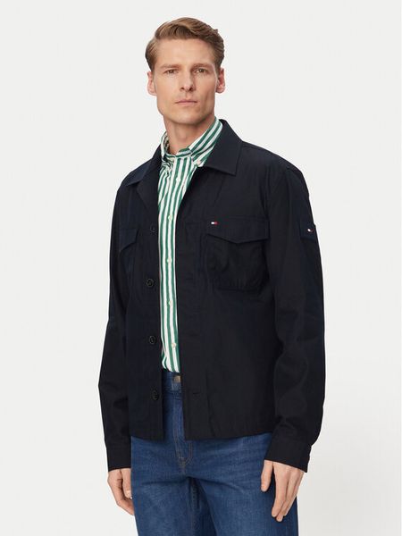 Tommy Hilfiger Kurtka przejściowa MW0MW38712 Granatowy Regular Fit. Niebieskie kurtki męskie Tommy Hilfiger, m, bez wzorów, z bawełny, bez ramiączek, bez kaptura. Za 569.99 zł.