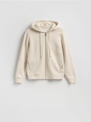 Rozpinana bluza z kapturem - beżowy. Brązowe bluzy z kapturem męskie Reserved, l, bez wzorów, z bawełny, z kapturem. Za 139.99 zł.