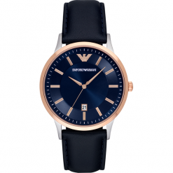 Zegarek EMPORIO ARMANI - Renato AR2506 Blue/Rose Gold. Niebieskie zegarki męskie Emporio Armani. Za 809.00 zł.