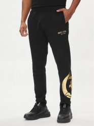 Just Cavalli Spodnie dresowe 76OAAG24 Czarny Regular Fit. Czarne spodnie dresowe męskie Just Cavalli, bez wzorów, z bawełny. Za 619.99 zł.