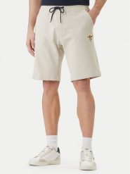 Aeronautica Militare Szorty sportowe 261BF0032UF00674 Beżowy Regular Fit. Brązowe szorty sportowe męskie Aeronautica Militare, bez wzorów, z bawełny, sportowe. Za 359.99 zł.